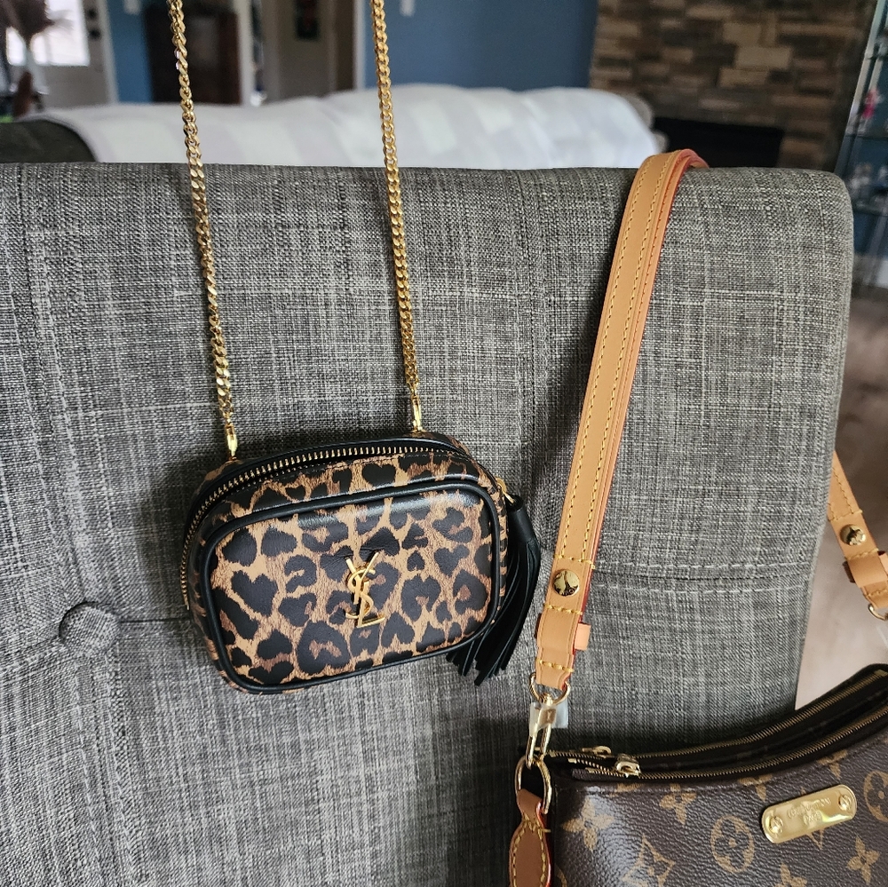 Authentic YSL Leopard Print Mini Crossbody Bag - Picture 14 of 14